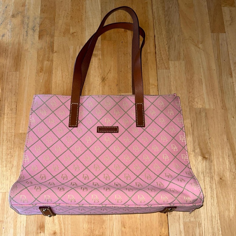 Pink and brown Dooney & Burke bag